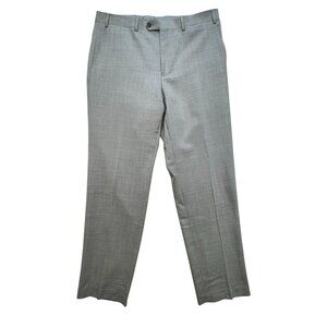 Chaps Mens Dress Pants Size 36W X 32L Gray Stretch Flat Front Straight Leg